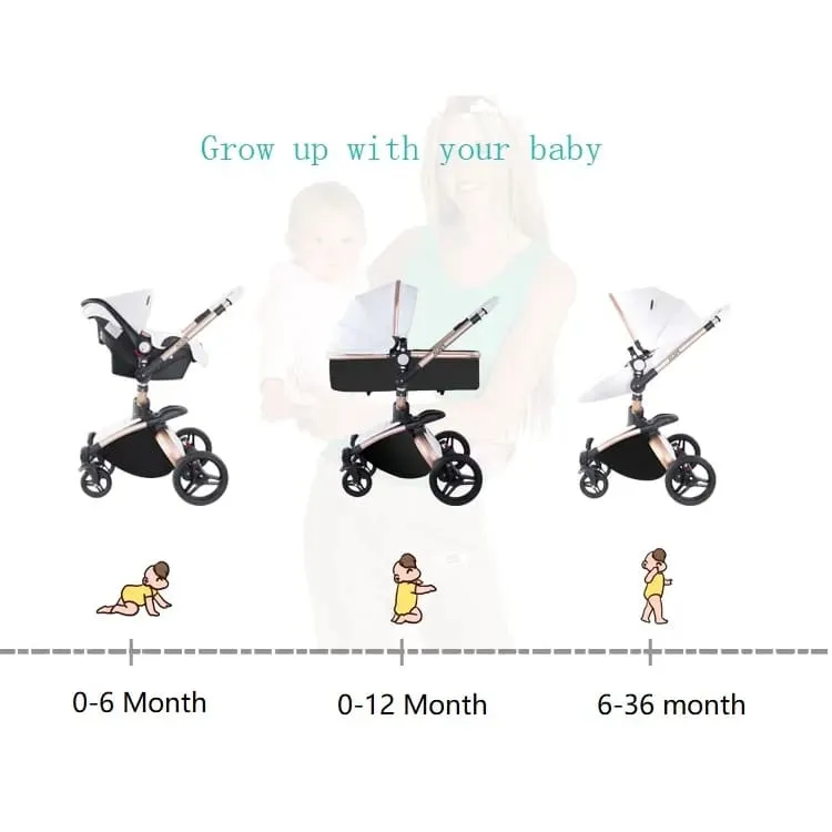 MZC906Deluxe - 3 in 1 High Landscape Baby Stroller