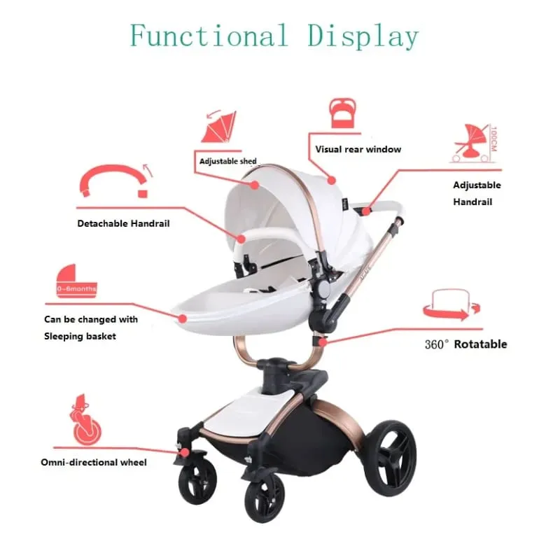 MZC906Deluxe - 3 in 1 High Landscape Baby Stroller
