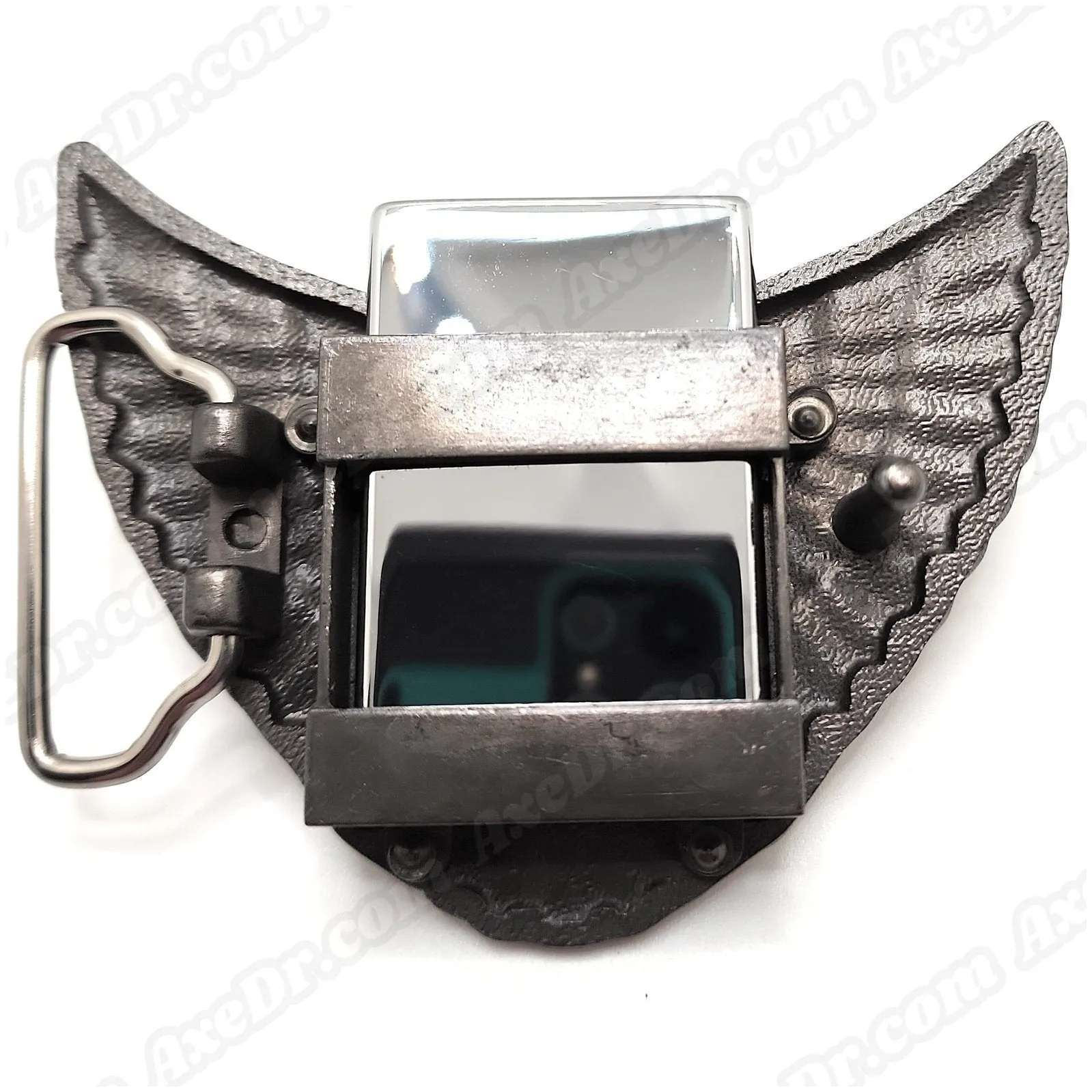 Nautical Star with Wings Lighter Belt Buckle Mens Western Cowboy Hidden Stash