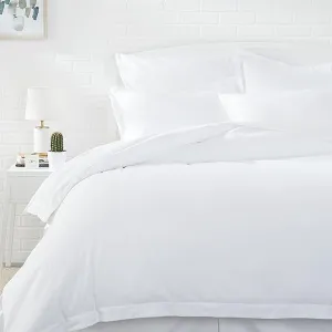 New Amazon Basics Light-Weight Microfiber Duvet Cover Set - Full/Queen, Bright White