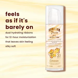 New Hawaiian Tropic Silk Hydration Weightless Sunscreen Lotion with Air-Soft Texture, SPF30, 150 Milliliters BB 11/24