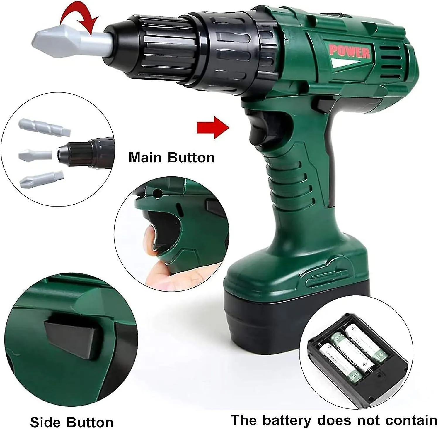 New in box! Kids 19 Piece Tool Electronic Cordless Drill Pretend Play Construction With Tool Bag Ages 3 