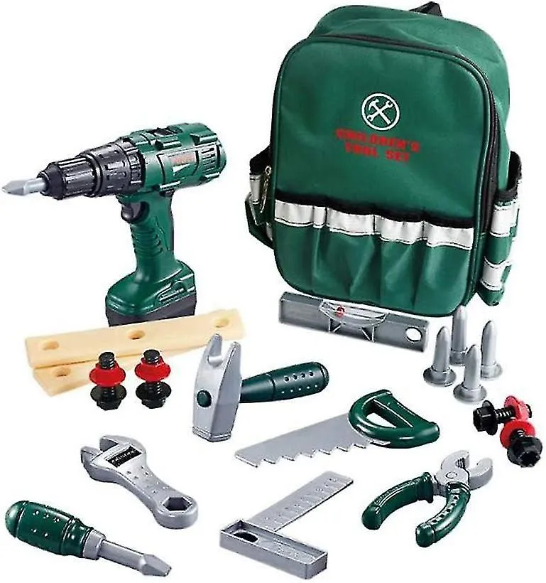 New in box! Kids 19 Piece Tool Electronic Cordless Drill Pretend Play Construction With Tool Bag Ages 3 