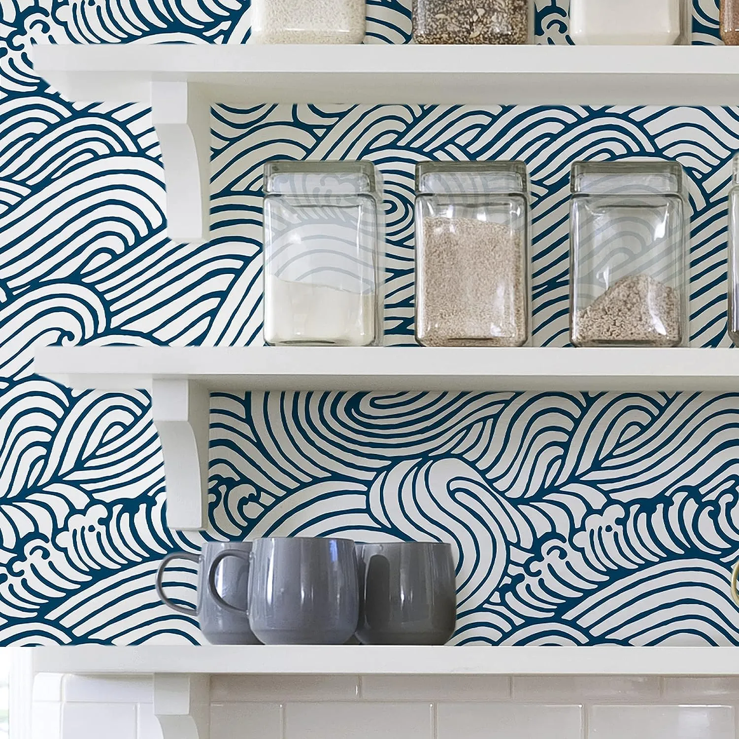 NEW Navy Saybrook Peel & Stick Wallpaper - 20.5in X 18ft