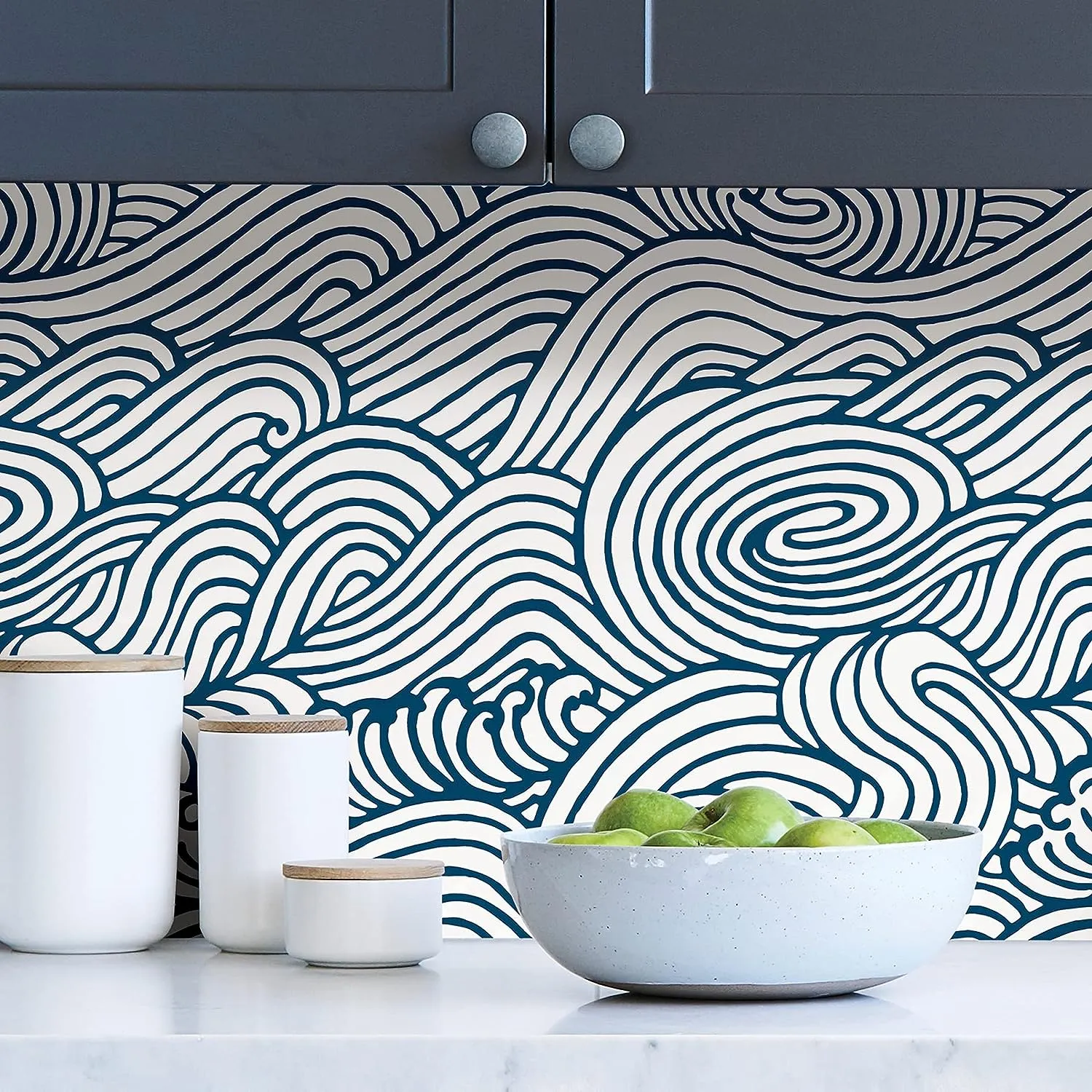 NEW Navy Saybrook Peel & Stick Wallpaper - 20.5in X 18ft