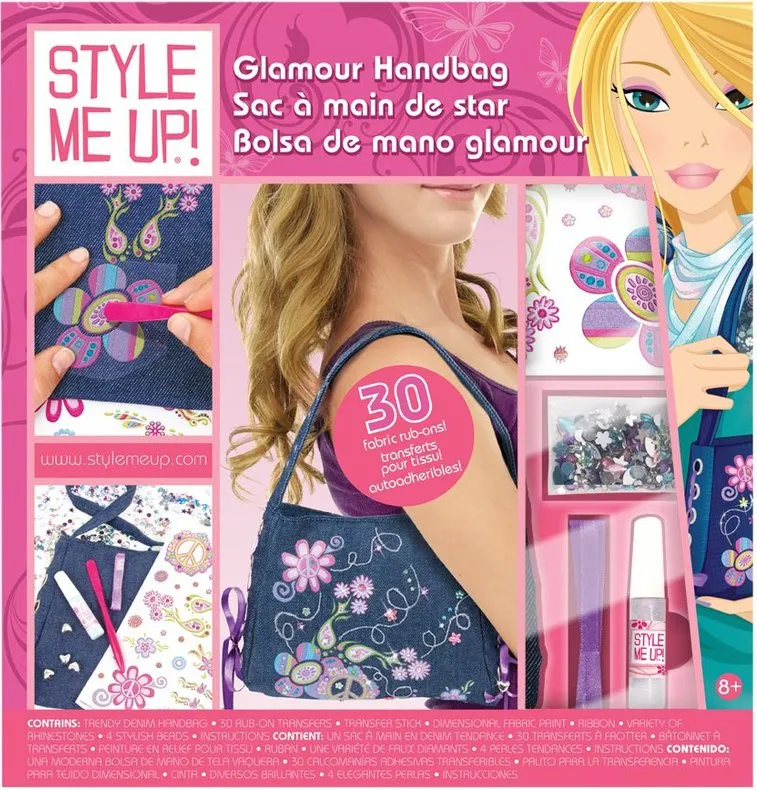 New Style me up DIY Glamour Bag! Decorate your denim purse with styling" accessories