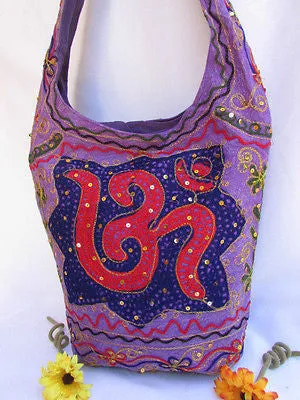 New Women Cross Body Fabric Fashion Messenger Hand India Peace Sign Purple