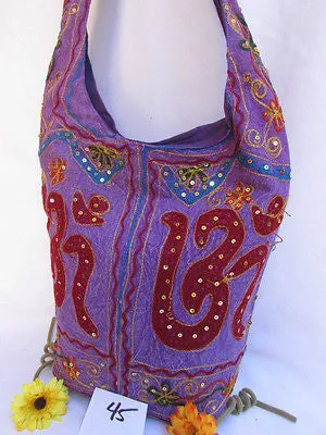 New Women Cross Body Fabric Fashion Messenger Hand India Peace Sign Purple