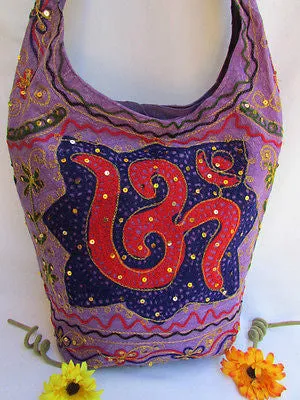 New Women Cross Body Fabric Fashion Messenger Hand India Peace Sign Purple
