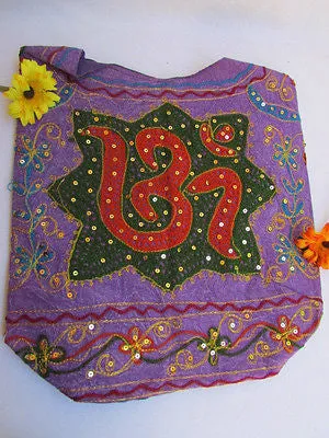 New Women Cross Body Fabric Fashion Messenger Hand India Peace Sign Purple