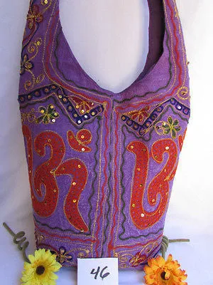 New Women Cross Body Fabric Fashion Messenger Hand India Peace Sign Purple