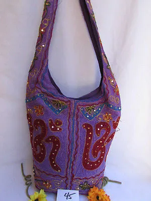 New Women Cross Body Fabric Fashion Messenger Hand India Peace Sign Purple