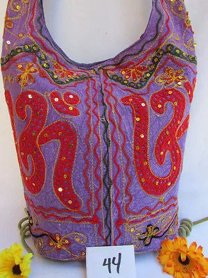 New Women Cross Body Fabric Fashion Messenger Hand India Peace Sign Purple