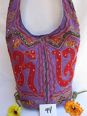 New Women Cross Body Fabric Fashion Messenger Hand India Peace Sign Purple