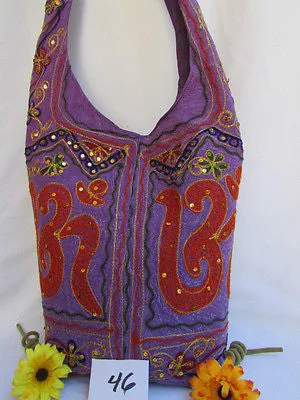 New Women Cross Body Fabric Fashion Messenger Hand India Peace Sign Purple