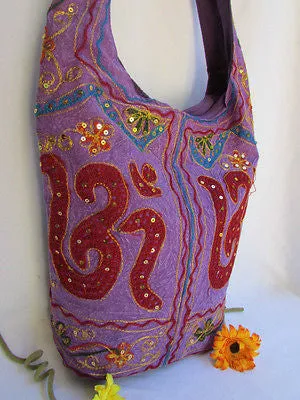 New Women Cross Body Fabric Fashion Messenger Hand India Peace Sign Purple