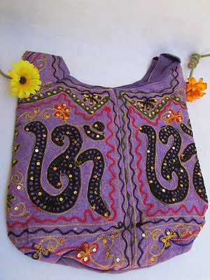 New Women Cross Body Fabric Fashion Messenger Hand India Peace Sign Purple