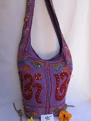 New Women Cross Body Fabric Fashion Messenger Hand India Peace Sign Purple