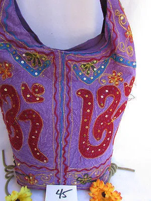 New Women Cross Body Fabric Fashion Messenger Hand India Peace Sign Purple