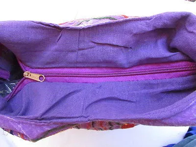 New Women Cross Body Fabric Fashion Messenger Hand India Peace Sign Purple