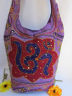 New Women Cross Body Fabric Fashion Messenger Hand India Peace Sign Purple