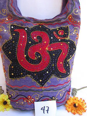 New Women Cross Body Fabric Fashion Messenger Hand India Peace Sign Purple