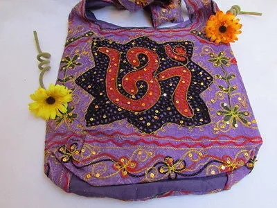 New Women Cross Body Fabric Fashion Messenger Hand India Peace Sign Purple