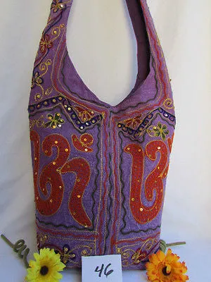 New Women Cross Body Fabric Fashion Messenger Hand India Peace Sign Purple
