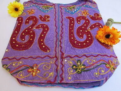 New Women Cross Body Fabric Fashion Messenger Hand India Peace Sign Purple