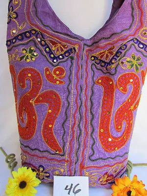 New Women Cross Body Fabric Fashion Messenger Hand India Peace Sign Purple