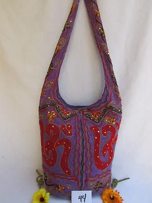 New Women Cross Body Fabric Fashion Messenger Hand India Peace Sign Purple