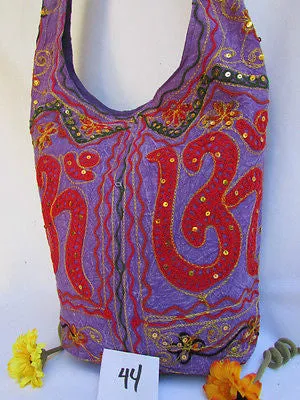 New Women Cross Body Fabric Fashion Messenger Hand India Peace Sign Purple