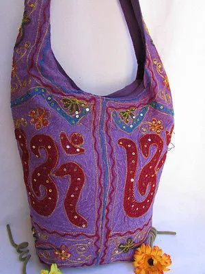 New Women Cross Body Fabric Fashion Messenger Hand India Peace Sign Purple