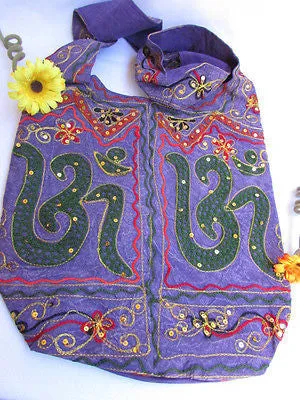 New Women Cross Body Fabric Fashion Messenger Hand India Peace Sign Purple