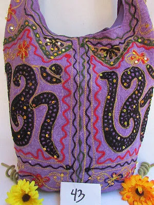 New Women Cross Body Fabric Fashion Messenger Hand India Peace Sign Purple