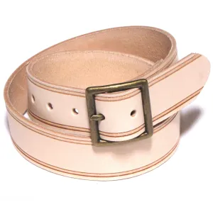 NP214  1 1/2" Natural Veg Tan Leather w/ Solid Brass Buckle