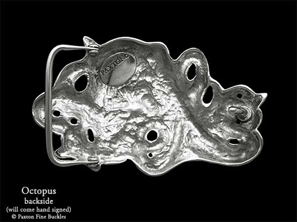 Octopus Belt Buckle Sterling Silver