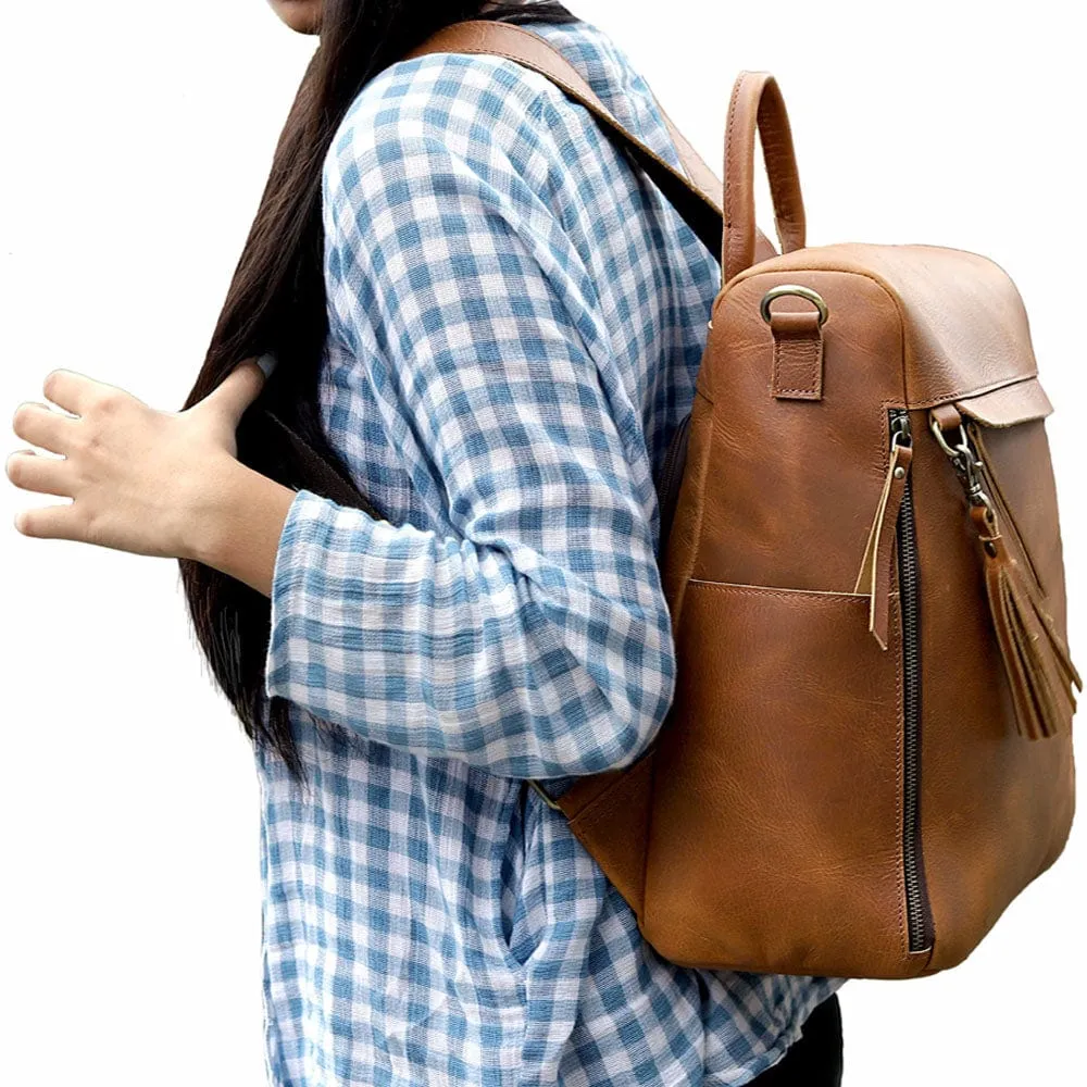 Olivia Handcrafted Leather Backpack