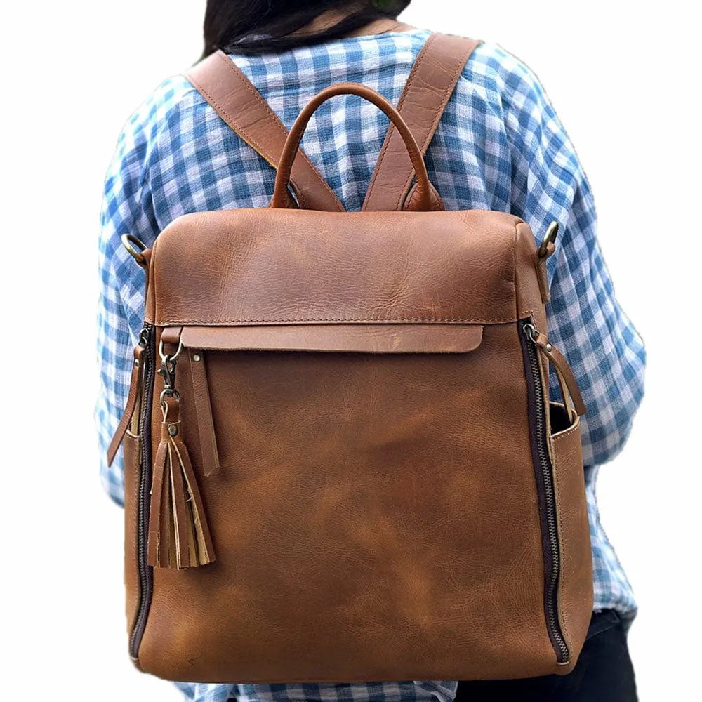 Olivia Handcrafted Leather Backpack