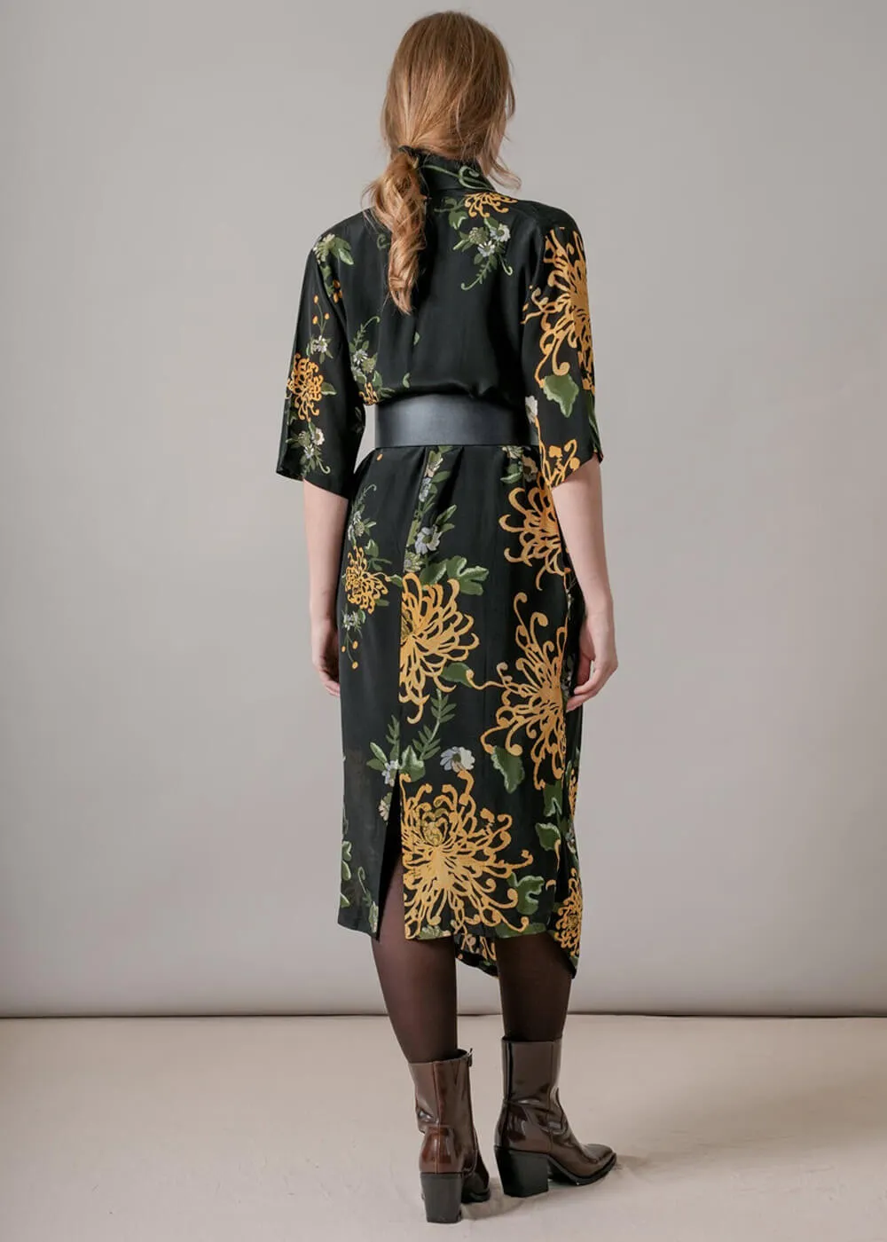 One Hundred Stars Chrysanthemum Rachel Dress Black