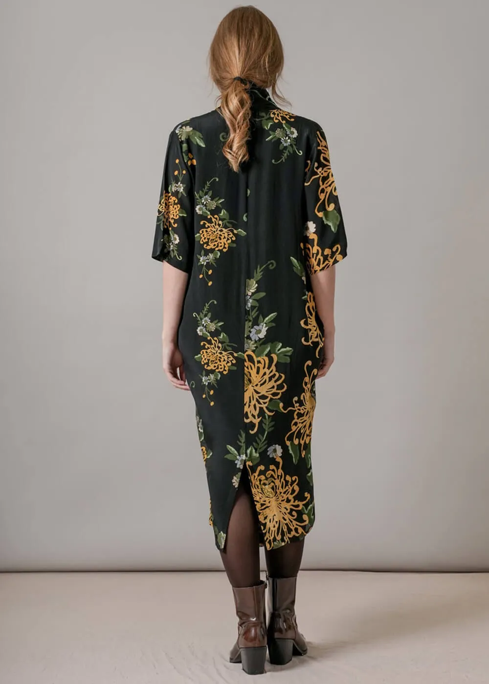 One Hundred Stars Chrysanthemum Rachel Dress Black