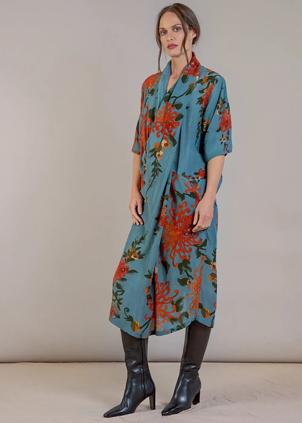 One Hundred Stars Chrysanthemum Rachel Dress Grey