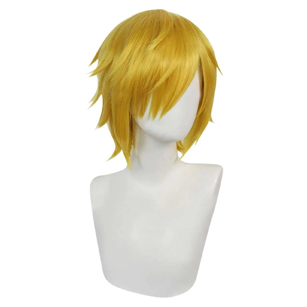 One Piece Sanji Anime Character Cosplay Yellow Wig Heat Resistant Synthetic Hair Accessories Props