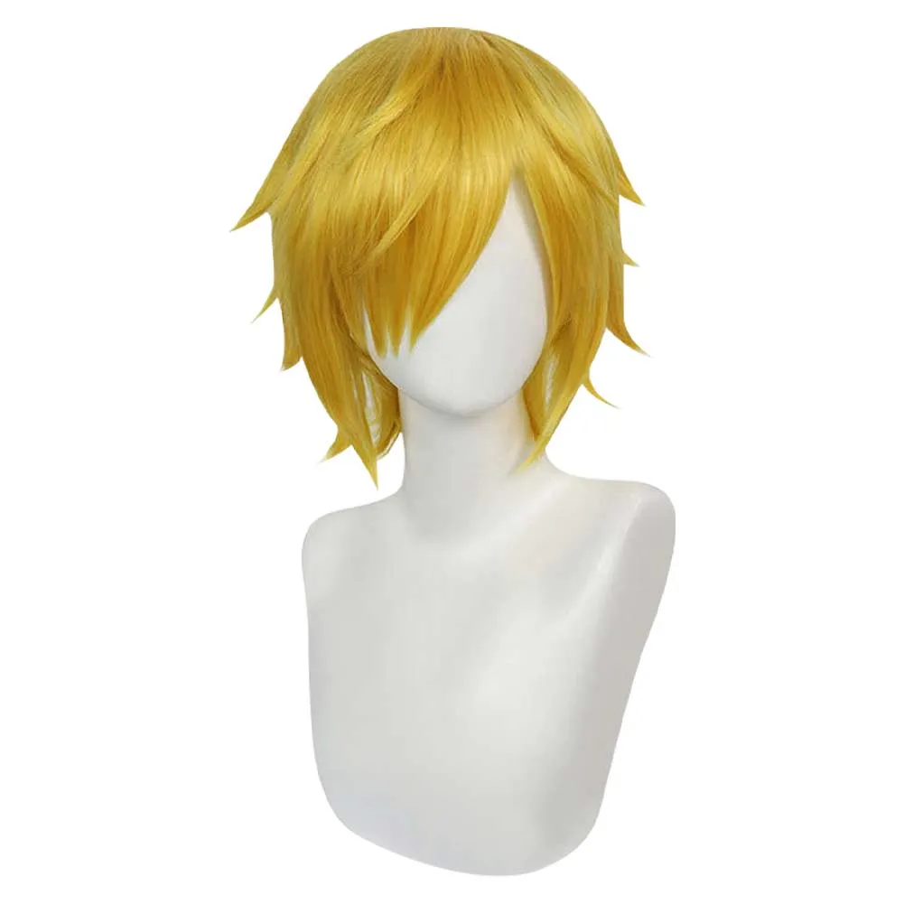 One Piece Sanji Anime Character Cosplay Yellow Wig Heat Resistant Synthetic Hair Accessories Props