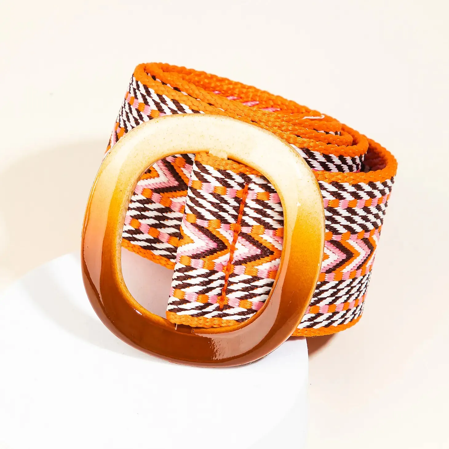 Orange Multi Braided Belt