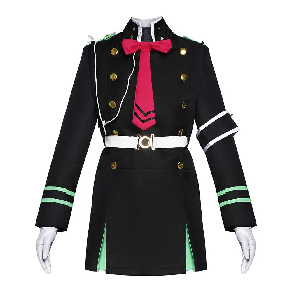 Owari No Seraph Hiiragi Shinoa The Moon Demon Company Black Team Uniform Cosplay Costume Outfits