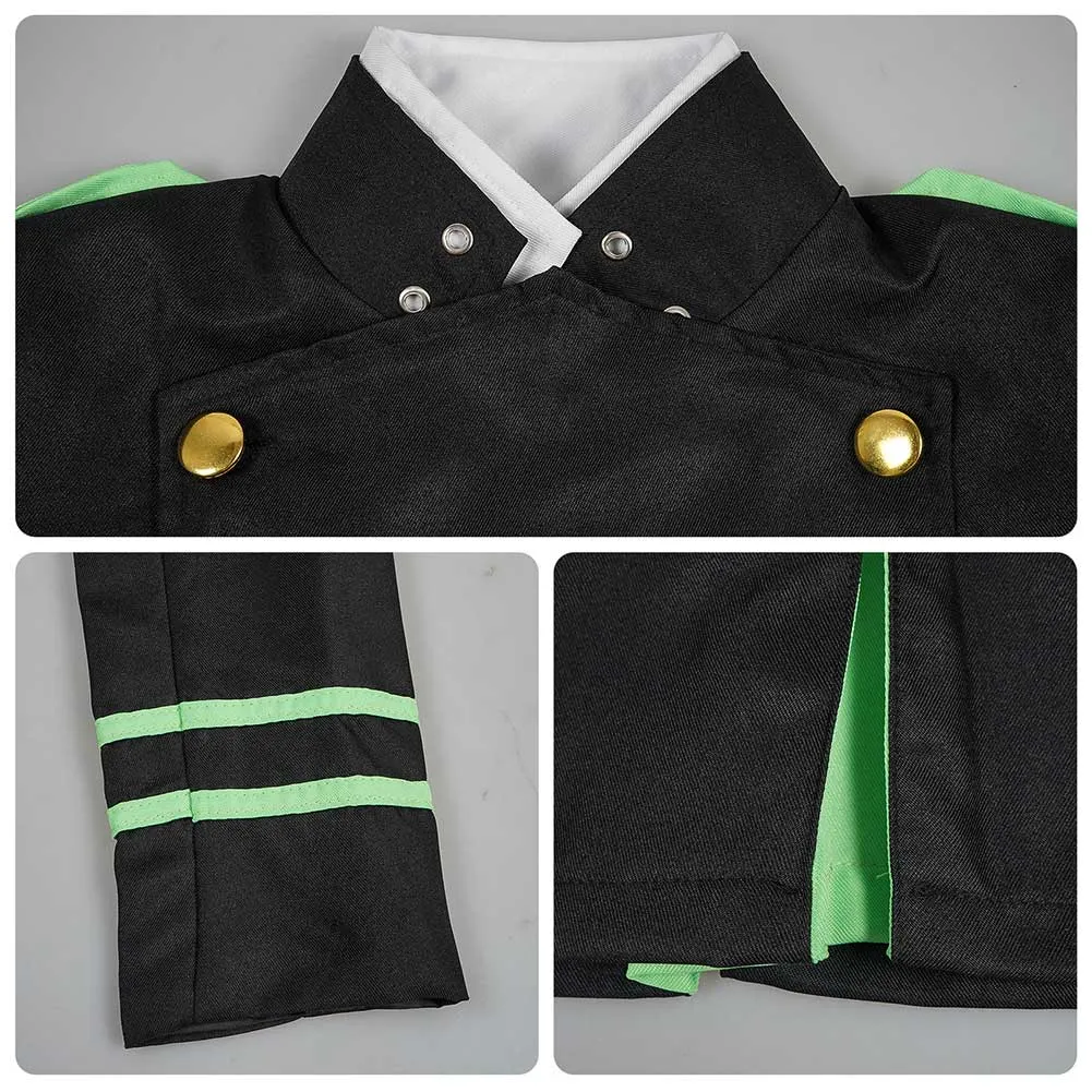 Owari No Seraph Hiiragi Shinoa The Moon Demon Company Black Team Uniform Cosplay Costume Outfits