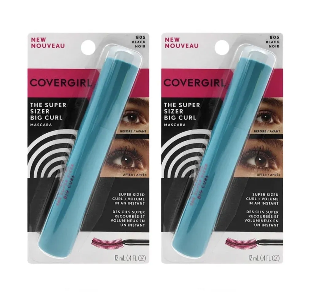 Pack of 2 CoverGirl The Super Sizer Big Curl Mascara , Black 805