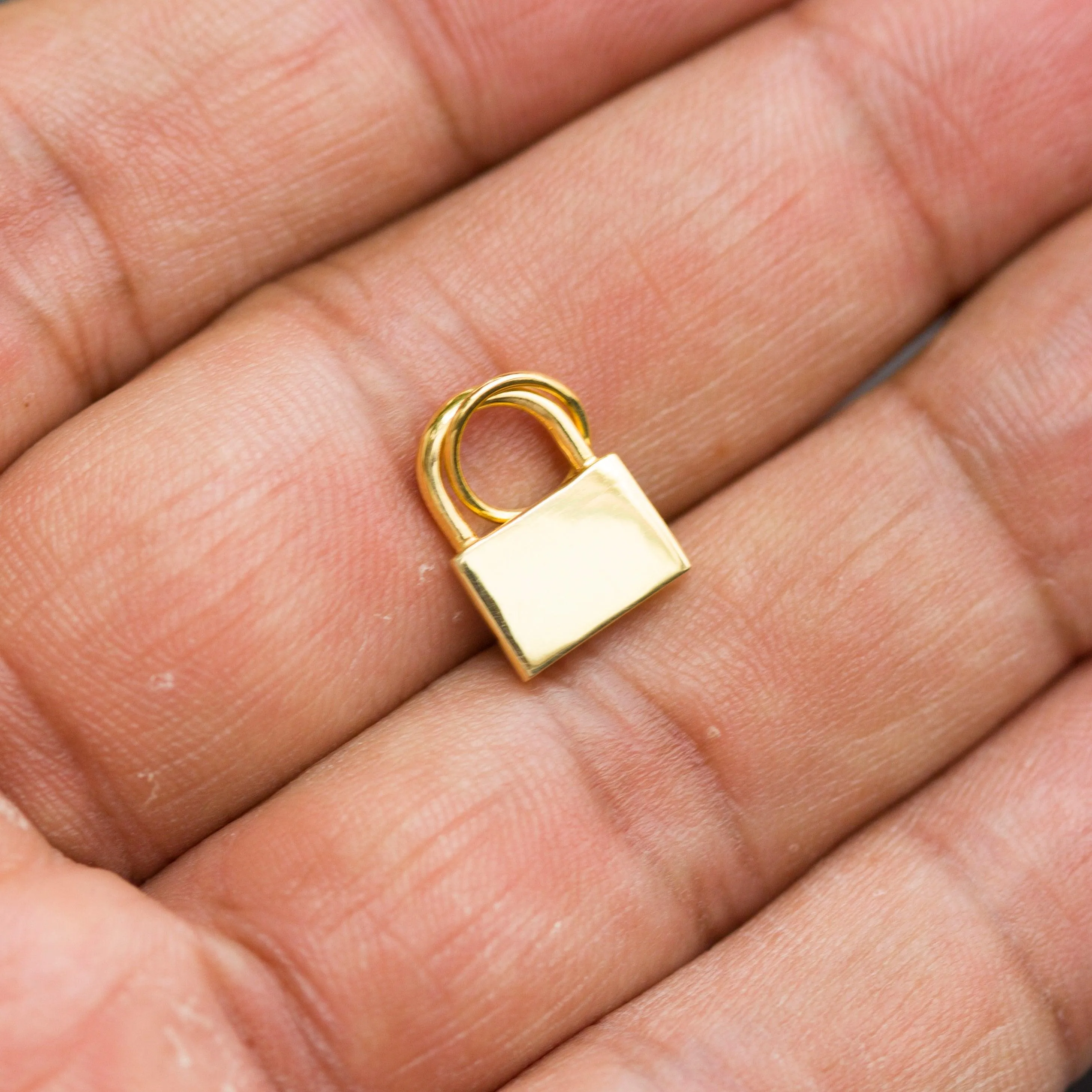 PadLock Sterling Silver Charm Pendant / 14k 18k Solid Gold Vermeil Pendant / Padlock Pendant / Gift for her