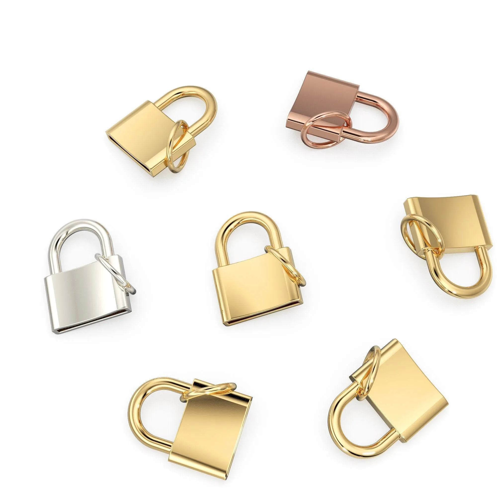 PadLock Sterling Silver Charm Pendant / 14k 18k Solid Gold Vermeil Pendant / Padlock Pendant / Gift for her
